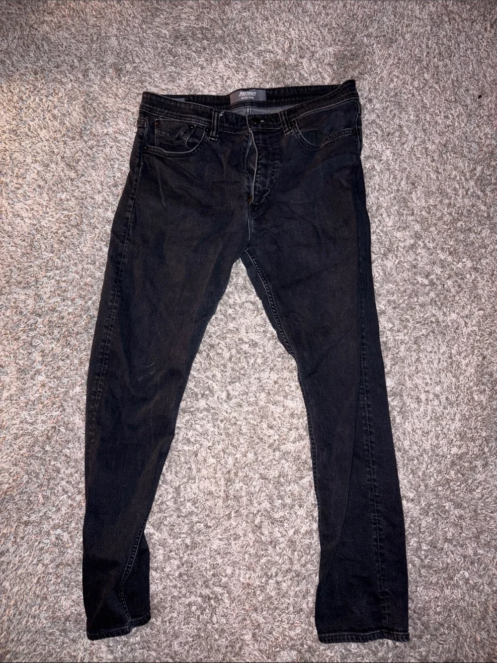 Revtown Men's Straight Black Jeans